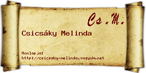 Csicsáky Melinda névjegykártya