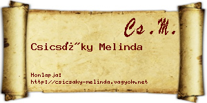 Csicsáky Melinda névjegykártya
